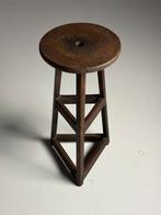 Sculpture Stand Zuil Bijzettafel eiken antiek, Ophalen, Gebruikt