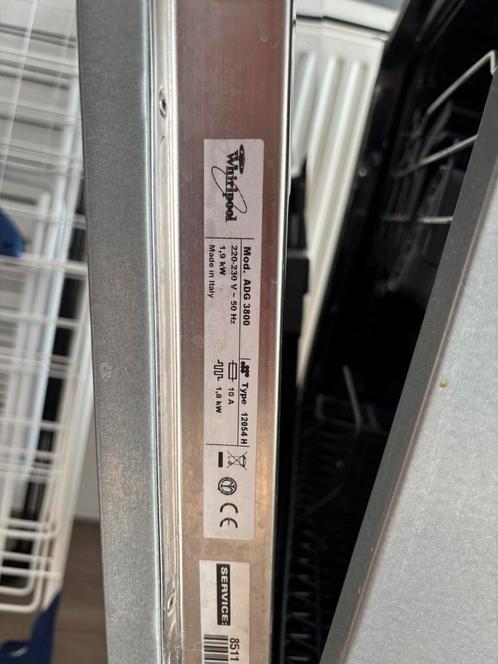 Vaatwasmachine Whirpool ADG 3800, Witgoed en Apparatuur, Vaatwasmachines, Zo goed als nieuw, Inbouw, Minder dan 85 cm, 45 tot 60 cm