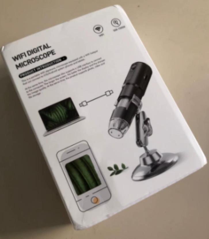 Draadloze digitale microscoop met 1000x vergroting en WIFI, Audio, Tv en Foto, Optische apparatuur | Microscopen, Nieuw, Biologische microscoop