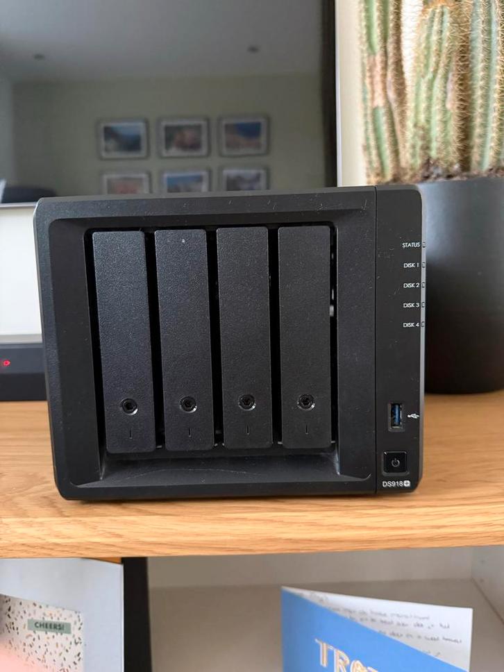 Synology DS918+ NAS + 4x 2TB WD Red, Computers en Software, NAS, Gebruikt, Ophalen