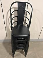 Z.g.a.n. Partij (4x) Tolix eetkamerstoelen, Huis en Inrichting, Stoelen, Ophalen, Zwart, Zo goed als nieuw, Metaal