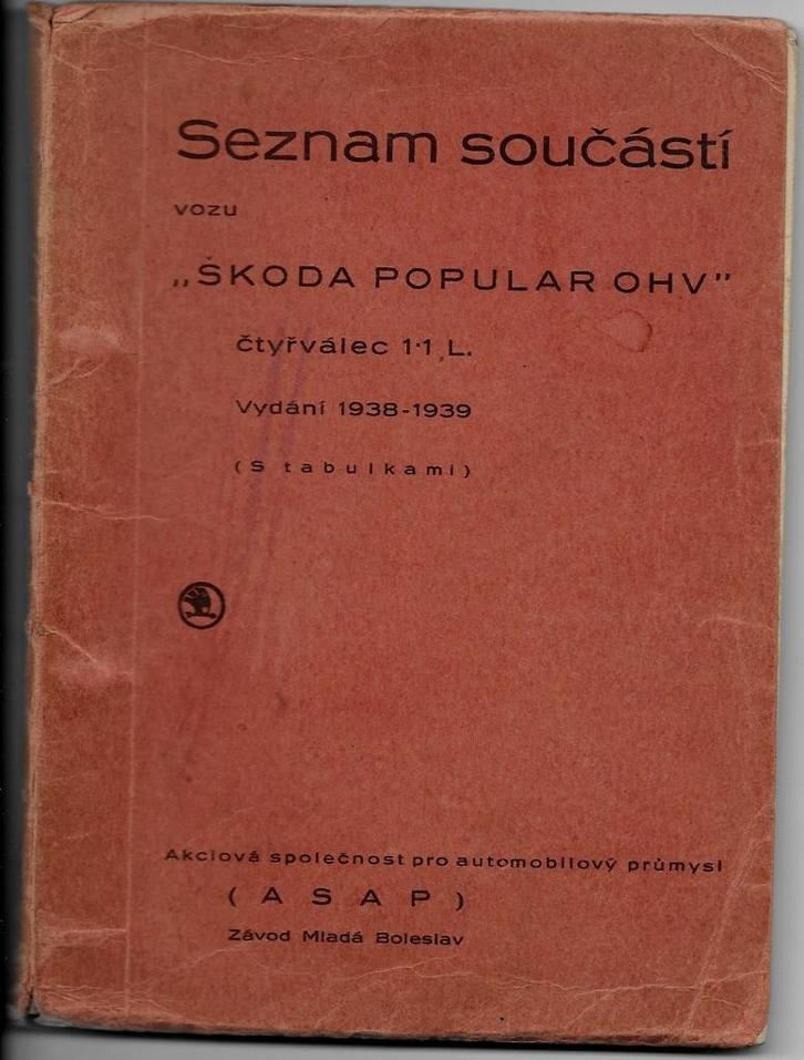 Skoda Popular onderdelenboek auto, Auto diversen, Handleidingen en Instructieboekjes, Ophalen of Verzenden