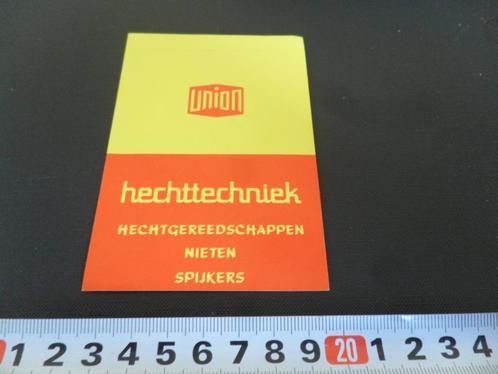 sticker UNION hechttechniek  nieten spijkers *, Verzamelen, Stickers, Zo goed als nieuw, Bedrijf of Vereniging, Ophalen