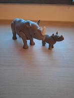 Playmobil Neushoorn met jong - Set 6638, Ophalen of Verzenden, Gebruikt, Complete set