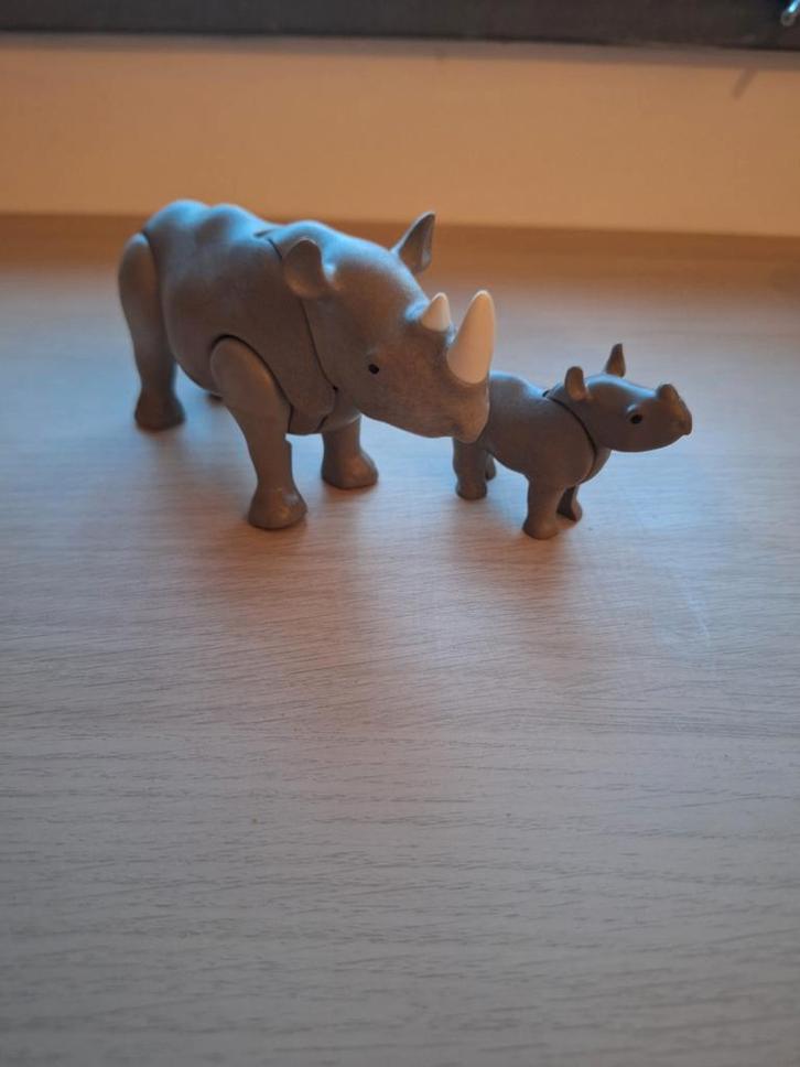 Playmobil Neushoorn met jong - Set 6638, Kinderen en Baby's, Speelgoed | Playmobil, Gebruikt, Complete set, Ophalen of Verzenden