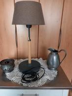 Brocante Tafellamp +trekkoord hoogte 50 cm +extra lampenkap, Gebruikt, Ophalen of Verzenden, BROCANT, 50 tot 75 cm