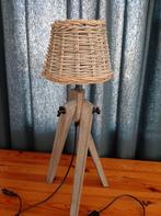 3 Schemerlampen met rieten kap - €7,50 per stuk, Ophalen of Verzenden, Gebruikt, Hout, Landelijk