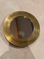 Zware messing spiegel antiek, Antiek en Kunst, Ophalen of Verzenden, Ovaal, Minder dan 50 cm