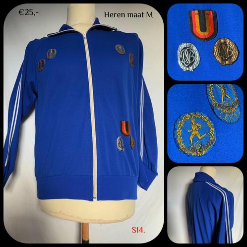 S14. Vintage trainingsjasje herenmaat M, Kleding | Heren, Sportkleding, Gedragen, Algemeen, Maat 48/50 (M), Blauw, Ophalen of Verzenden