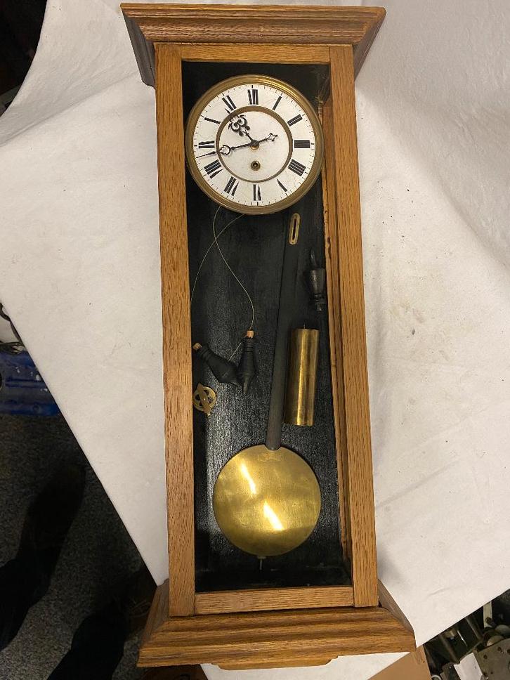 Fijn Weens uurwerk in zelfbouw kast, project, Antiek en Kunst, Antiek | Klokken, Ophalen of Verzenden