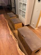 Houten bankjes met kussen (incl. opbergruimte), Antiek en Kunst, Antiek | Meubels | Stoelen en Banken, Ophalen