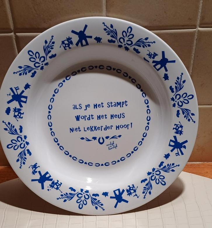 Unox Bord - Als je stampt wordt het niet lekkerder!, Antiek en Kunst, Antiek | Schalen, Ophalen of Verzenden