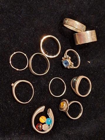 Vintage 10 ringen zilver beschikbaar voor biedingen
