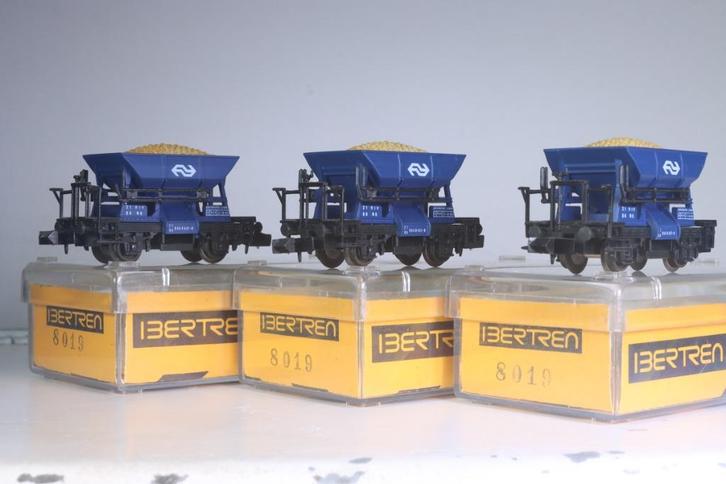 3-delige set zelflossers, blauw, grindlading, NS, Hobby en Vrije tijd, Modeltreinen | N-Spoor, Zo goed als nieuw, Wagon, Gelijkstroom