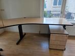 2x een Bureau 210x80cm, 80cm hoog en ladekast, Ophalen of Verzenden, Gebruikt, Bureau