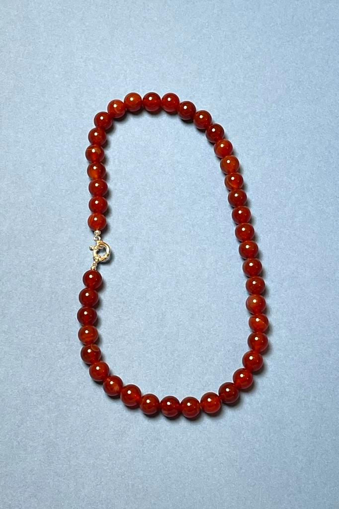 Red Agate Necklace with sterling silver clasp, Sieraden, Tassen en Uiterlijk, Kettingen, Nieuw, Zilver, Ophalen of Verzenden