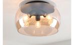 Lucide Plafondlamp Olivia - Gerookt Glas - 40cm - 3xE27, Ophalen, Zo goed als nieuw, Glas