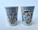 Twee bekers tgv kroning Juliana, afscheid Wilhelmina 1948, Verzamelen, Koninklijk Huis en Royalty, Ophalen of Verzenden, Zo goed als nieuw