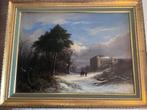 19e eeuws winter- landschap, Antiek en Kunst, Kunst | Schilderijen | Klassiek, Ophalen of Verzenden