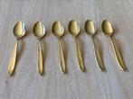 6 theelepels michelin verguld 24 karat, Antiek en Kunst, Ophalen