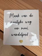 Leuk wit bedrukt tegeltje 10x10 cm, Ophalen of Verzenden