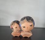 Leuk huwelijks Kokeshi paartje uit de Misasa Onsen, Verzenden