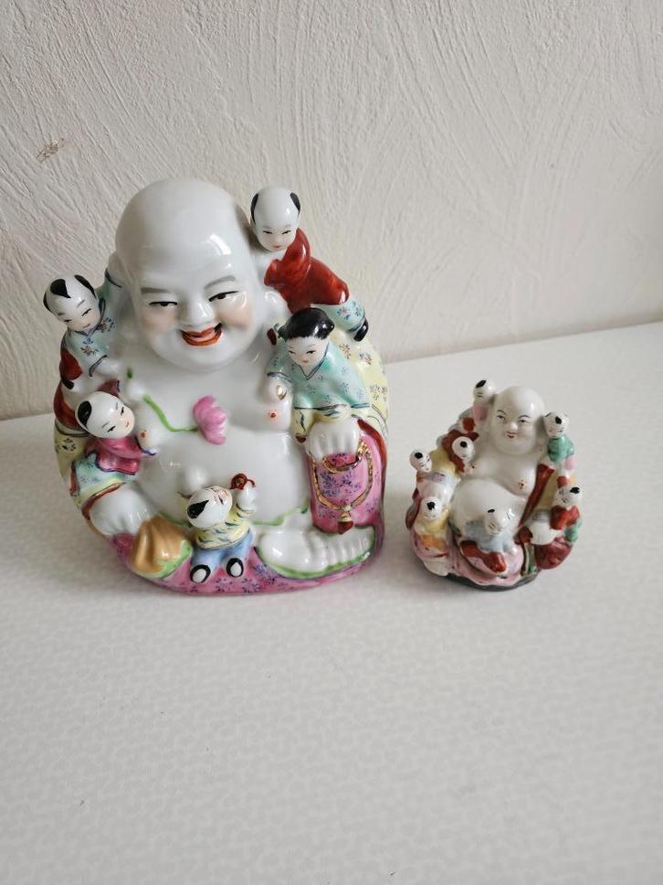 2 stuk .Chinese porseleinen Boeddha's, China,Chinees  Budai, Antiek en Kunst, Antiek | Porselein, Verzenden