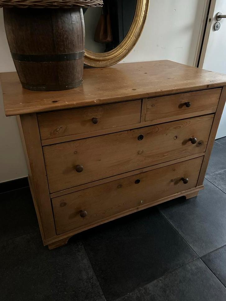 Antieke Grenen Ladekast, Huis en Inrichting, Kasten | Dressoirs, Gebruikt, 50 tot 100 cm, 25 tot 50 cm, Met lade(s), Grenenhout
