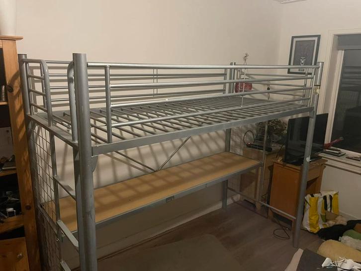 Metale Hoogslaper, Huis en Inrichting, Slaapkamer | Stapelbedden en Hoogslapers, Gebruikt, Stapelbed, 80 cm, 200 cm, Eenpersoons