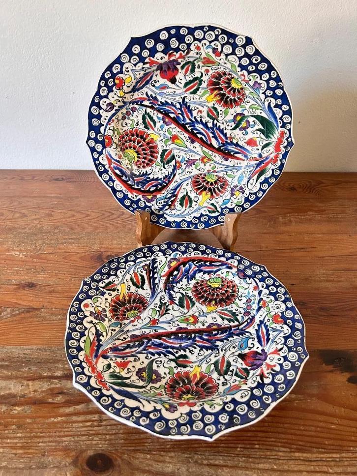 2  sierborden - keramiek - Turkije - handgeschilderd, Antiek en Kunst, Antiek | Wandborden en Tegels, Ophalen of Verzenden
