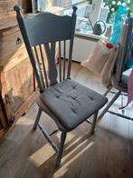 4 Grijze Eetkamerstoelen met Stoffen Zitting, Ophalen, Gebruikt, Landelijk, Vier