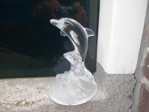 Dolfijn van glas glazen beeld kristallen kristal beeldje, Antiek en Kunst, Antiek | Glas en Kristal, Ophalen of Verzenden