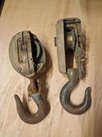 2 Oude Scheepskatrol Katrollen - Zolder Vondst, Ophalen of Verzenden