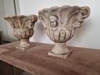 Aparte brocante stenen betonlook bloempotten vazen, Ophalen, Steen, Rond, Zo goed als nieuw
