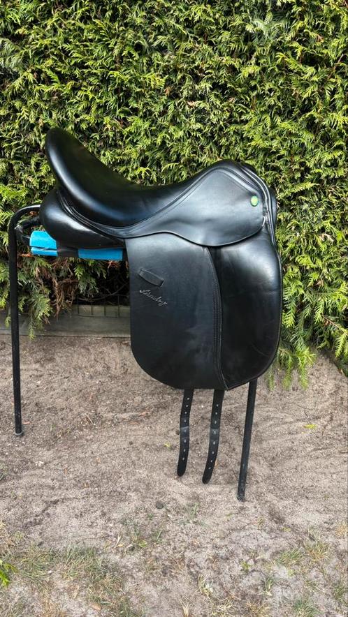 Dressuurzadel van het merk Ainsley 17,5 inch zwart, Dieren en Toebehoren, Paarden en Pony's | Zadels, Gebruikt, Dressuur, Ophalen of Verzenden