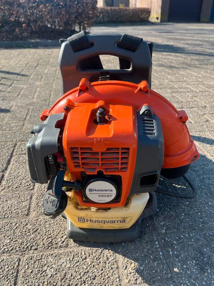 Husqvarna Rug Bladblazer - Krachtig!, Tuin en Terras, Bladblazers, Gebruikt, Ruggedragen, Benzine, Met opvangzak, Met versnipperfunctie