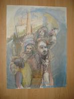 Els van Gulik, mixed media, Antiek en Kunst, Kunst | Schilderijen | Klassiek, Ophalen of Verzenden