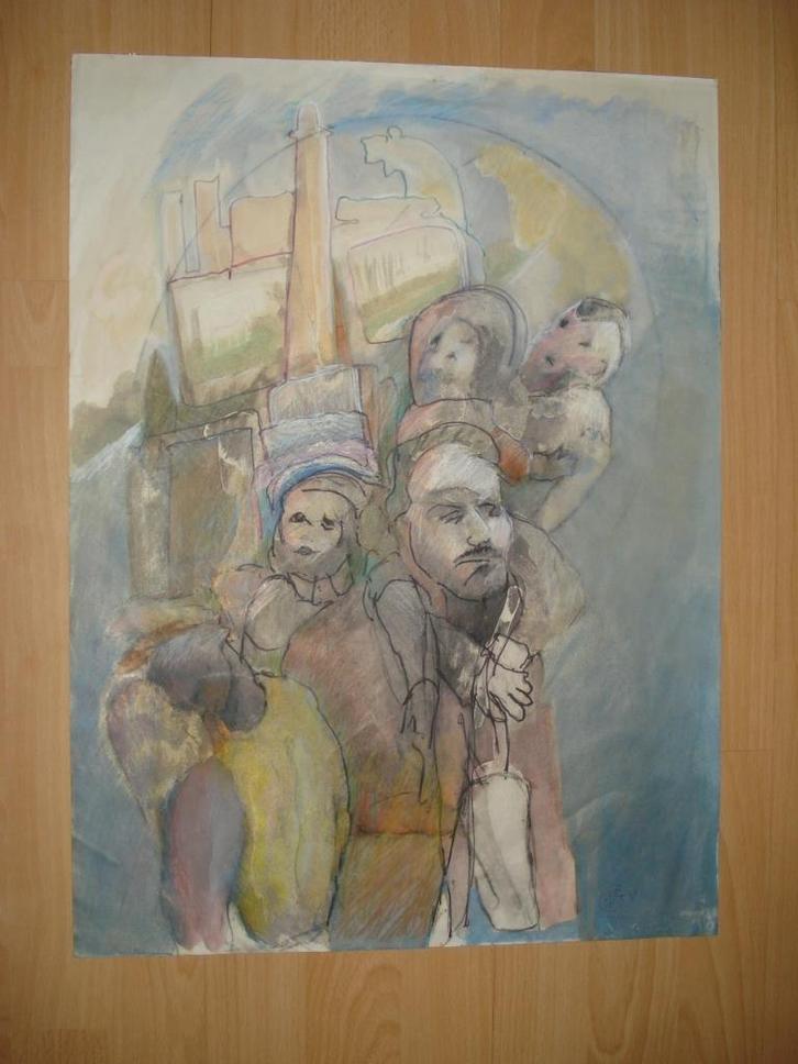 Els van Gulik, mixed media, Antiek en Kunst, Kunst | Schilderijen | Klassiek, Ophalen of Verzenden