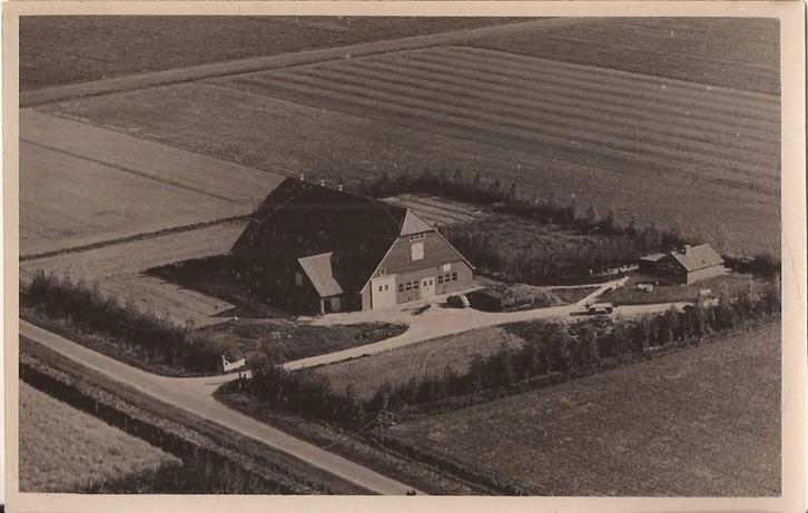 Wieringermeer Fotokaart 1952 Luchtfoto boerderij noodwoning, Verzamelen, Ansichtkaarten | Nederland, Ongelopen, Noord-Holland
