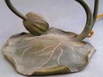 Om1925 Art Deco Nouveau Waterlelie Blad Bloem Lamp Tafellamp, Antiek en Kunst, Antiek | Lampen, Ophalen of Verzenden
