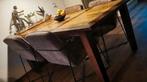Landelijke teakhouten EETTAFEL ruime tafel 4-6 personen teak, Huis en Inrichting, Ophalen, Diy verven brocante massief hout houten gratis