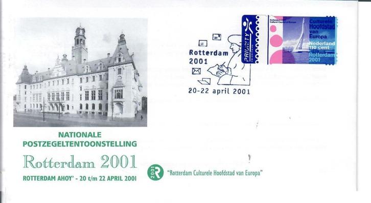 Enveloppen Nationale postzegeltentoonstelling Rotterdam 2001, Postzegels en Munten, Brieven en Enveloppen | Nederland, Envelop