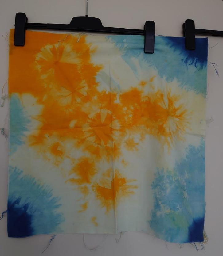 batik gebatikte stof 5 lappen, Hobby en Vrije tijd, Stoffen en Lappen, Nieuw, Katoen, 30 tot 120 cm, 30 tot 200 cm, Blauw, Verzenden