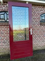 Zware hardhouten achterdeur 92,7x211,5cm., Ophalen, 80 tot 100 cm, 200 tot 215 cm, Glas