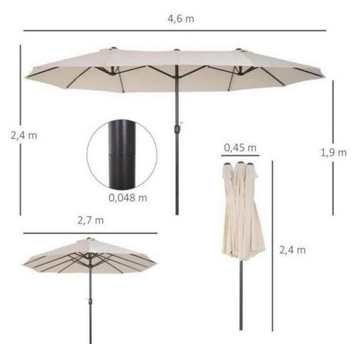 XXL Parasol met Handzwengel weerbestendig NİEUW in doos, Tuin en Terras, Parasols, Nieuw, Ophalen of Verzenden