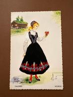 Oude ansichtkaart Noorwegen geborduurde kleding - ongelopen, Ophalen of Verzenden, 1960 tot 1980, Ongelopen, Overig Europa