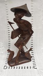 Beeld CHINESE Visser / Ganzenhoeder <> Vintage Houtsnijwerk, Ophalen of Verzenden