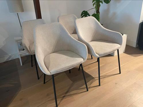 4x KICK Collection Guus eetkamerstoelen, Huis en Inrichting, Stoelen, Zo goed als nieuw, Vier, Stof, Grijs, Ophalen
