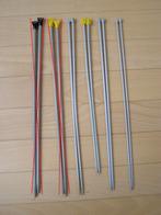 Breinaalden, mt 5 en 4; 4 sets van 2 naalden met knop, Ophalen of Verzenden, Gebruikt, Breien, Naald