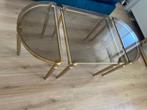 Salontafel goud, Huis en Inrichting, Tafels | Salontafels, Ophalen, Gebruikt, Glas, Minder dan 50 cm
